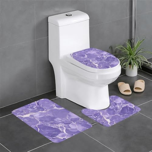 Tapis de sol flanelle marbre violet pour cuisine et entrée