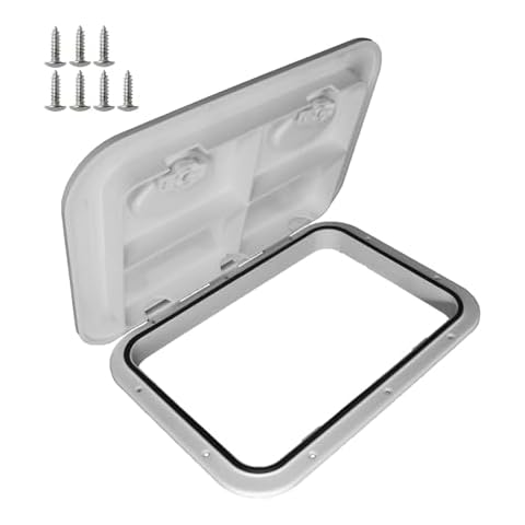 JZLiner 17.3 Inches x 12.4 Inches Inspection Port Cover for Boat, Kayak, RV, Marine, Tight Hole Cover (White) Cover