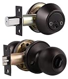 1 Pack Keyed Alike Entry Door Knobs/Keyed Door Lock, Double Cylinder Keyed Deadbolt with Matching Ro