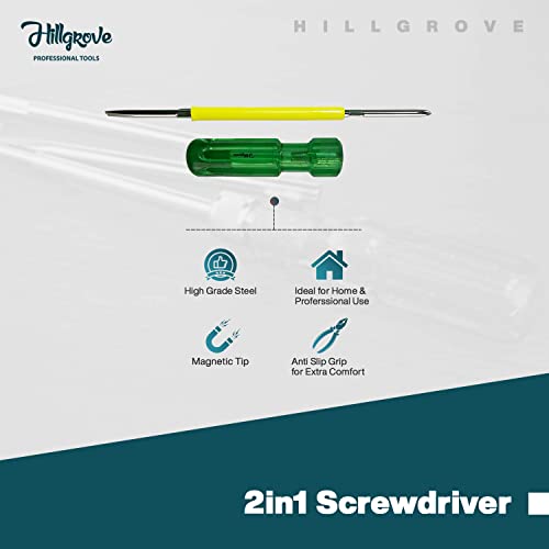 Image of Hillgrove HGCM148M1 8 inchinch Heavy Duty Grip Combination Pilash Hand Tool Lineman Plier with Wire Cutter, Line Tester and 2in1 Screwdriver