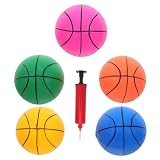MOLUCKFU 6 Mini Balones De Baloncesto De Plástico Elástico Y Grueso Ideales para Fiestas De Cumpleaños Balones Hinchables De PVC
