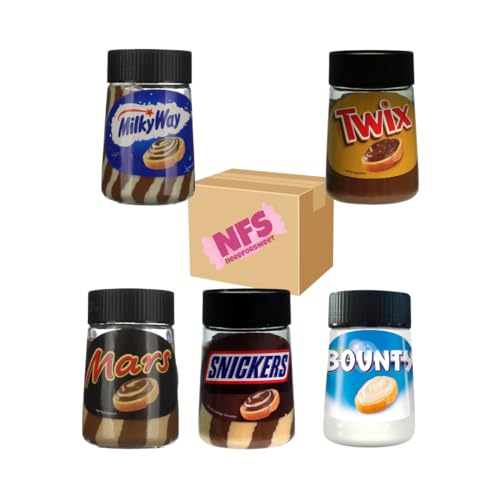 Kult-Süßigkeiten als unwiderstehlicher Brotaufstrich in Bounty, Snickers & mehr 5x 350g by Needforsweet