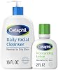 Limpiador Facial Diario Cetaphil Limpiador Suave + Loción, 16oz | Paquete Combinado, para Piel Sensible y Seca, Limpiador Facial Diario No Irritante, Loción Humectante 2Oz, Recomendado por Dermatólogos Limpiador 18 Fl Oz (Paquete de 1) 2