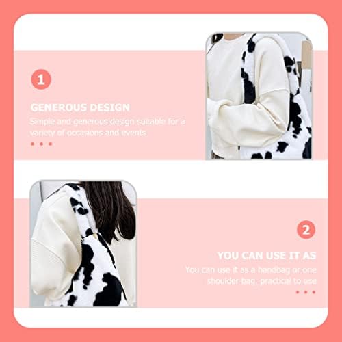 VALICLUD Tote Bag Aesthetic Cute Tote Bags Flower Fuzzy Purse Plush Shoulder Bag Fuzzy Tote Bag Large Handbag for Women Girl