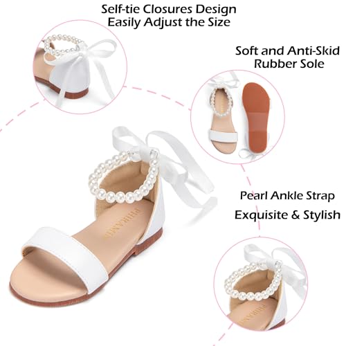 Image of PHIRAMIN Toddler Girl Sandals - Flower Girl Dress Shoes Open Toe Little Kid Wedding Party