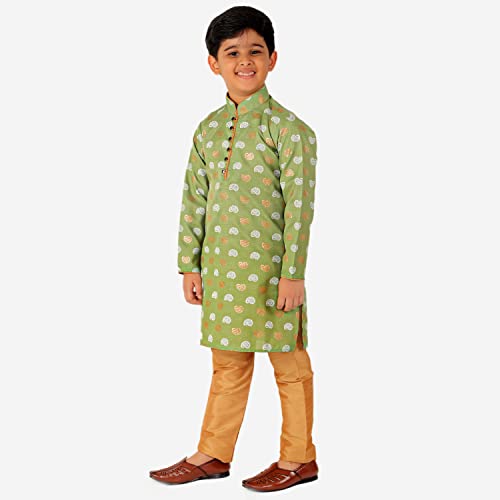 Image of Pro-Ethic Style Developer Kurta Pajama For Kids Boys | Cotton | Floral Print | Ethnic Wear (S-204)