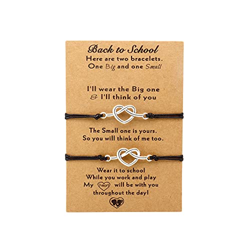 FUTIMELY Back to School Bracelet Gifts Mother and Daughter Infinity Heart Butterfly Matcing Wish Bracelet Set for Mommy and Me First Day of School Bracelet Gifts…