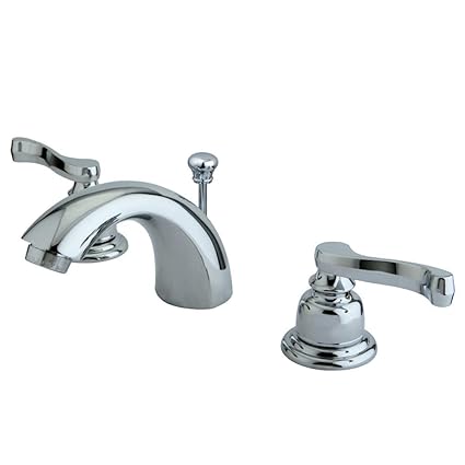 Kingston Brass KB8951FL Royale Widespread Mini Bathroom Faucet with Brass Pop-Up Drain, 4-1/2-Inch, Polished Chrome