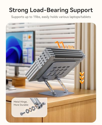 ORICO Ergonomic Laptop Stand for Desk, Height Adjustable Riser, ST11-Gray - image 4