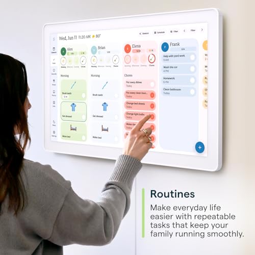 Skylight Calendar Max: 27-Inch Smart Digital Calendar & Chore Chart, Family Organizer With Interactive Touchscreen Display – Wall Mountable In Portrait Or Landscape, Classic White Frame - 8