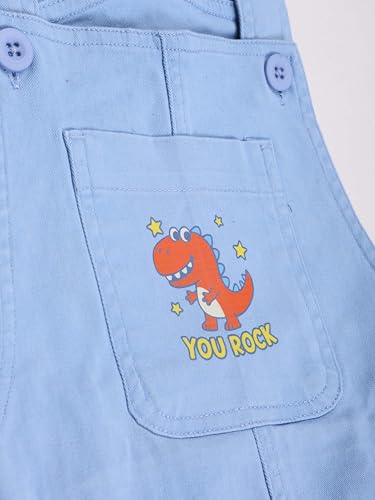 Image of KiddoPanti Unisex Denim Cargo Dungaree Shorts | 69.1% Cotton 29% Spun Poly 1.9% Spandex | Above Knee Length | Soft Breathable Summer Dungaree