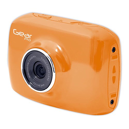 Image of Sound Around Mini HD Sports Action Camera-Camcorder w / 5.0 MP Cam, 2 inch Touch Screen, USB SD Card, Rechargeable Battery-IPX8 Waterproof Case Bike Handle bar, Helmet Mount, Car Charger GDV123OR (Orange)