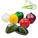 Classic Nourriture Savers, Lot de 6 protecteurs- en forme de légumes - Avocat, oignons, poivre, Ail, Citron, tomates- réutilisable Plastique rigide Coque de conservation avec joint étanche