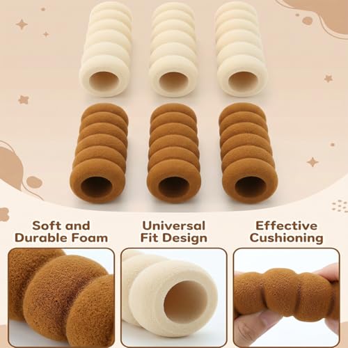 Image of 6-Piece EVA Door Handle Cover Set, Anti-Collision Wall Protector and Door Handle Stopper for Home, Soft Door Knob Guard for Kids Safety (Beige & Brown)