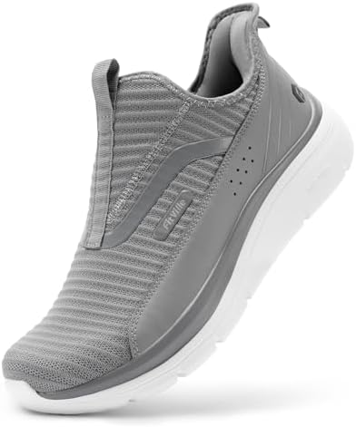 FitVille Slip On Walkingschuhe Herren Extra Weit Schlupfschuhe Leichte Slipper Sportschuhe Sneaker Bequeme Turnschuhe StepEase V2