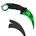 WeTop Karambit Knife, Stainless Steel Fixed Blade Tactical Knife, CS-GO for Hunting Camping Fishing Self Defenses and Field Survival, with Sheath and Cord(Emerald)