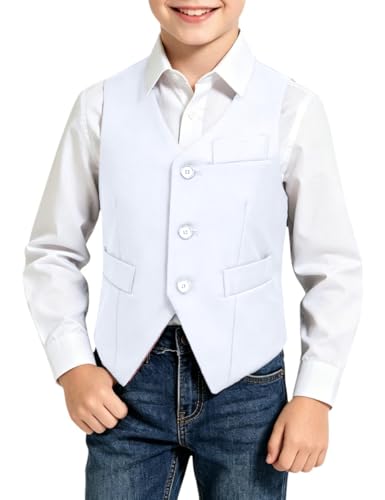 Image of Visaccy Boys Vest Kid Boy Formal Suit Vest for Wedding School | 3 Buttons,Fully Lined,Adjustable Waist,Toddler Boy Dress Vest
