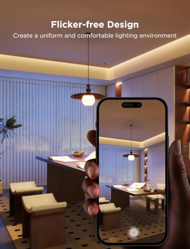 Govee Smart Bulb RGBWW, 1000lm Wi-Fi LED Bulbs B22, Smart Light Dimmable, DIY 16 Million Color, 64 Dynamic Scenes, Works with SmartThings, Matter, Alexa & Google Assistant, 1 Pack - Image 5