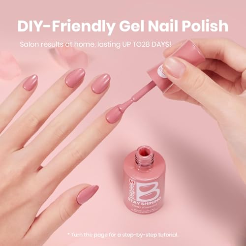 Image of Beetles Pink Gel Polish - 15ML /0.51Fl Oz, Pink Gel Nail Polish, Same Color Same Bottle STAY SHINING Series, Soak Off UV LED Lamp Spring Nails Art, Long-Lasting Manicure Salon DIY Home Nails