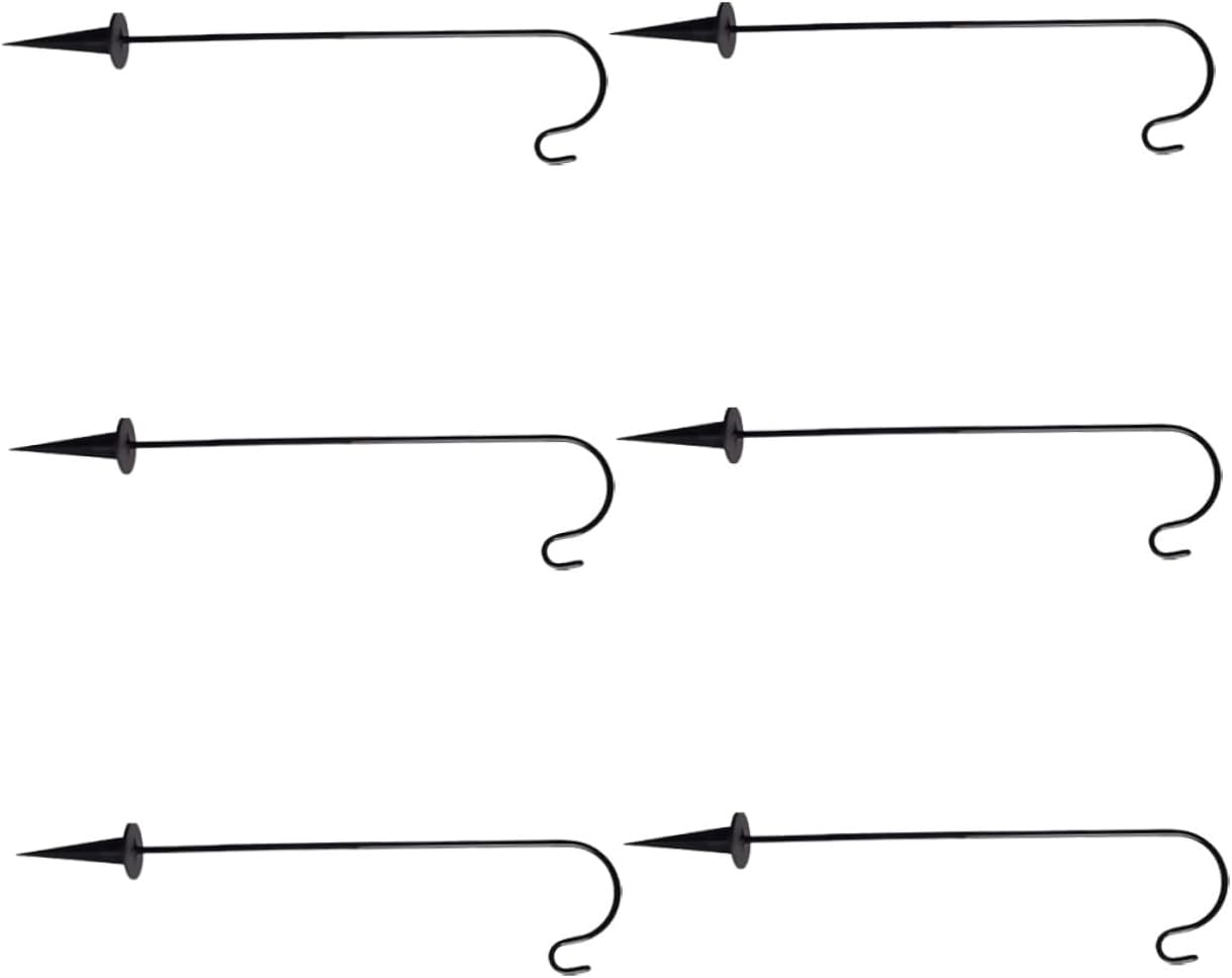 Balacoo 6Pcs Solar Garden Hanging Shepherds Hook Durable Lawn Stake for Bird Feeders Lanterns Planters and Solar Lights Easy to Install Outdoor Decor