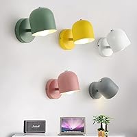 Vista 3 de LITFAD Lámpara de pared de cúpula moderna Simplicidad Macaron Metal aplique de pared Iluminación LED de pared para mesita de noche, sala de estar