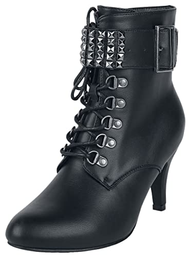 Gothicana by EMP Damen Schwarze Stiefelette mit Schnallen und Schnürung EU38 Cover