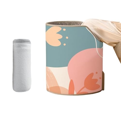 Kiwet 電気スペースヒーター パネルヒーター 360°囲む 足元ヒーター 遠赤外線 デスクヒーター イマー 折りたたみ フットヒーター 小型 薄型 転倒自動オフ フットヒーター オフィス テレワーク ひざ掛け付き (モランディ カラー/ボタンモデル)