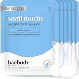 Baebody Advanced Snail Mucin Under Eye Patches for Women & Men (6 Pairs) - Under Eye Masks for Dark Circles and Puffiness - With Niacinamide - Reduce Fine Lines and Wrinkles