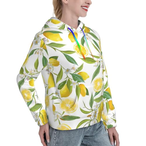 Pull graphique imprimé citrons tropicaux ajusté pour un look frais - 3