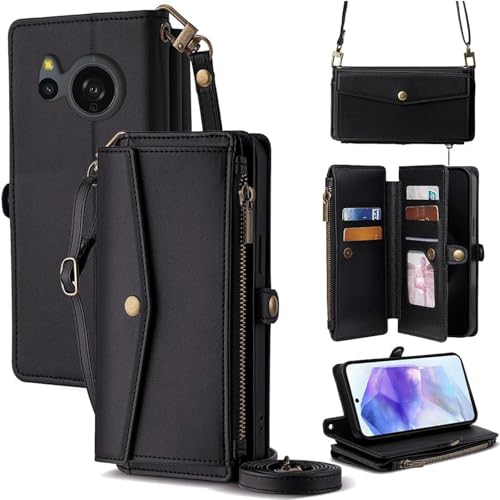 For AQUOS Sense 8 �P�[�X ���z�^ For �A�N�I�X �Z���X8 SH-54D/SHG11 �蒠�^ �V�����_�[ �X�g���b�v��+�Z2�{ 5���J�[�h���[ 1���̎ʐ^���[�X�^���h�@�\ 1���̌������[ 1�̃W�b�p�[�|�P�b�g �h���E�h�R�P�E�h�Ђ� P