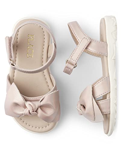 Image of The Children's Place Baby Girls' Baby Girls and Toddler Flat Sandals With Adjustable Ankle Strap