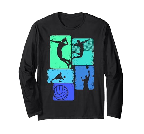 Volleyballer Volleyball Children Boys Men Long Sleeve T-Shirt, Adult Unisex, Black, Small