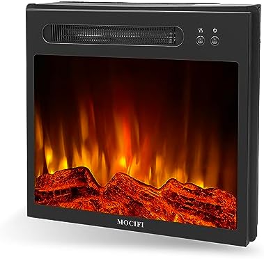 Amazon.com: MOCIFI 23 Inch Electric Fireplace, Ultra-Thin Electric Fireplace,  Recessed u0026 Free-Standing, Small Fireplace Insert Heater with Overheating  Protection, Realistic Logs u0026 Flames, 1000W, Black : Home u0026 Kitchen