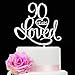Acrylic Custom 90 Years Loved Birthday Cake Topper, 90th Birthday Party Decorations, 90th Wedding Anniversary Year Cake Topper (Silver Loved)