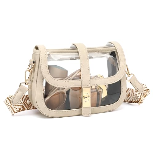 LOXOMU Clear Bag for Stadium Events, Cute Clear Crossbody Bag Stadium Approved, Small Clear Concert Purse for Women