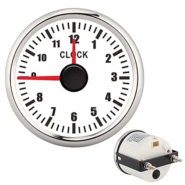 Contatore Dell'orologio, Misuratore Dell'orologio del Quadrante Universale da 2 Pollici da 0 a 12 Contaore Dell'orologio degli Indicatori del Pannello degli Strumenti Display(Bianco)