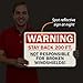 SmartSign - S-9933-RE-12x18-D1 Warning - Stay Back 200 Ft, Not Responsible For Broken Windshields Truck Label By | 12