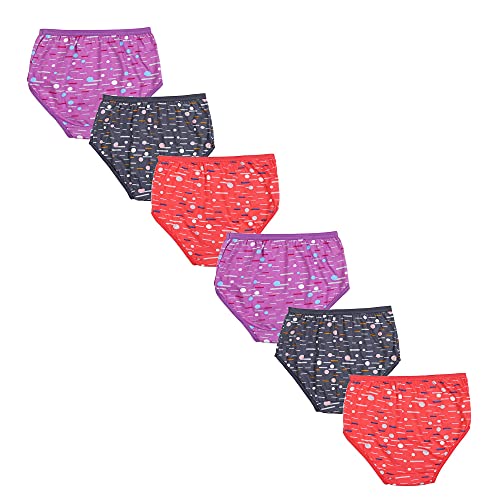 Image of Red Rose Girl's Cotton Printed Panties /Underwear (Pack of 6)