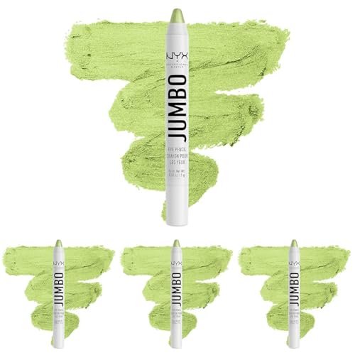 NYX PROFESSIONAL MAKEUP Jumbo Eye Pencil, Blendable Eyeshadow Stick &amp; Eyeliner Pencil - Matcha (Green) (Pack of 4)