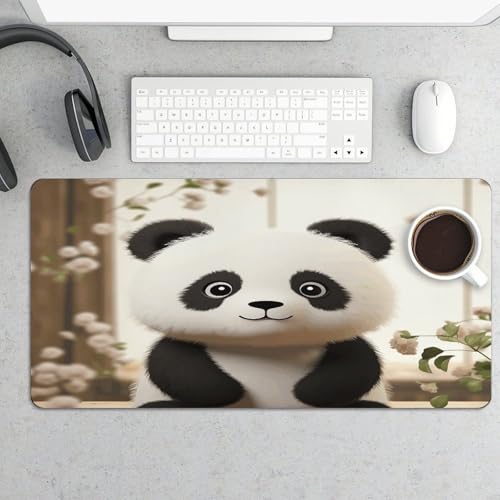 Alfombrilla para mouse grande con diseño de panda blanco miniatura 5