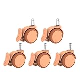 5 unids/lote 2 pulgadas negro/naranja/gris/freno 200 KG silla de oficina rueda de ordenador(Orange-Brake)