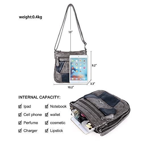 Image of Angelkiss Small Womens Crossbody Bag Leather Shoulder Purse for Women Hobo Bag with Adjustable Shoulder Strap