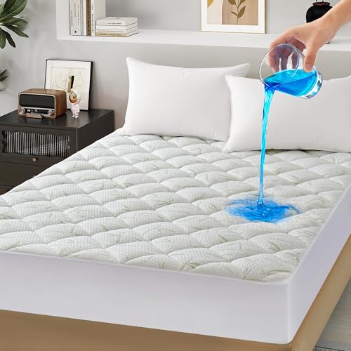 100% Waterproof Mattress Pad Embossed Pillow Top Mattress Cover Protector