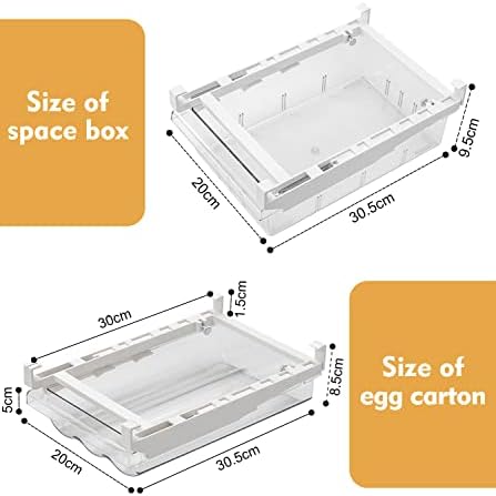 MDHAND Drawer Egg Holder, Egg Holder Fridge with Slide Rail and Handle, Frigerator Egg Organiser and Saves Fridge Space, Bib for up to 18 Eggs (Egg Organiser)