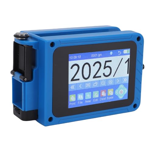Fockety Impresora de inyección de Tinta portátil, Altura de impresión de 0,08 a 0,5 Pulgadas, Bluetooth, con lápiz óptico, para lotes, códigos, Fechas y números de Lote en plástico