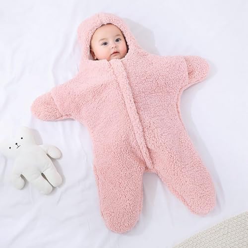 Image of Baby Starfish Onesie, Thick Fleece Wearable Starfish Baby Onesie, Newborn Starfish Swaddle Bag