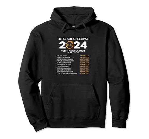 Total Solar-Eclipse 2024 Nordamerika Tour Eclipse Pullover Hoodie