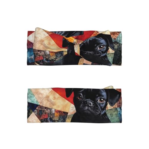 A painting of a cute dog Baby Headbands Soft Nylon Hairbands with Stretchy Bows Girls Hair Accessories for Newborn Infant Toddler Kids2