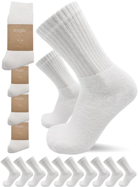 sogzz Tennissocken | bis 20 Paar | Größen 35-50 | Herren Damen Sportsocken, Arbeitssocken, Tennis Sport Freizeit Arbeit Socken Unisex, Schwarz Weiß Grau Modell: Sport Basic