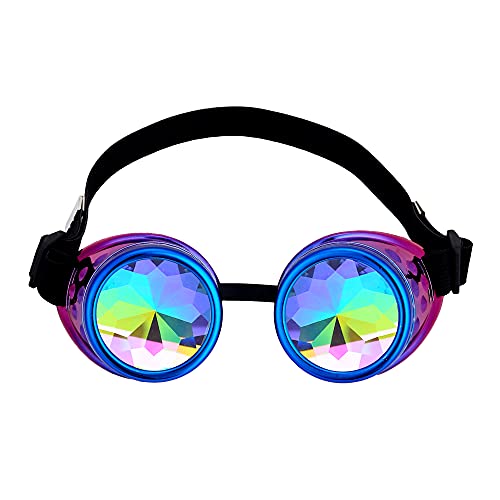 Lelinta Kaleidoscope Goggles Steampunk Goggles Glasses Halloween Costume Accessories for Cosplay Party